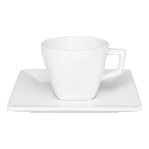 Taza de café Quartier, color blanco, con platillo, 75 ml Oxford