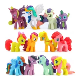 Kit 12 My Little Pony Celestia Cadance Meu Querido Poney 5cm