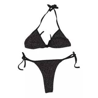 Bikini Sexy De  Lurex Brillo Triangulo Y Less 