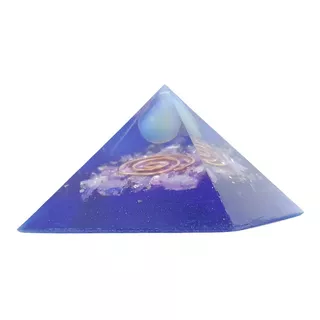 Orgonite Pirâmide Azul E Violeta Com Pedra Da Lua - Autoconh