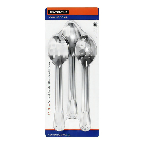 Cucharas De Servicio Tramontina Servir Utensilio Cocina 3pzs Color Del Mango Acero