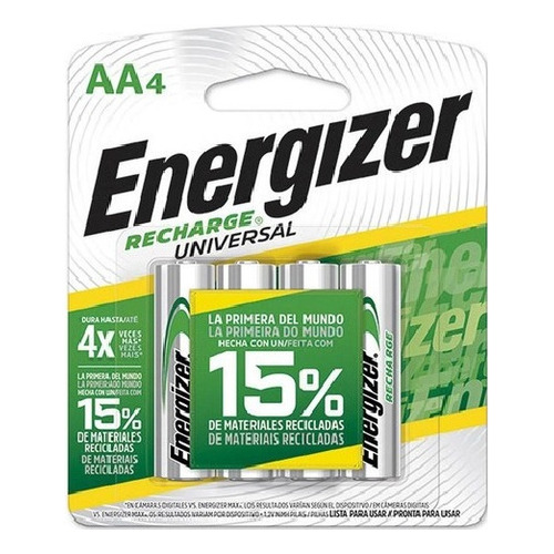 Pilas Recargables Energizer Aa 2000 Mah Blister 4 Unidades