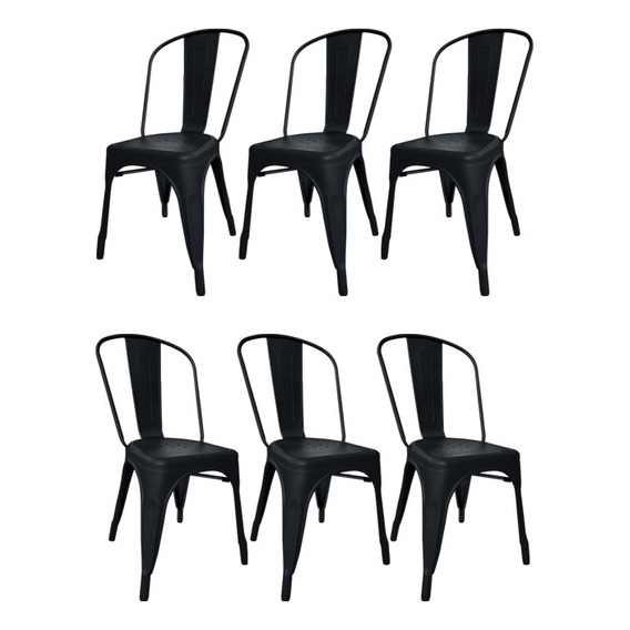 Sillas Tolix X6 C - Desillas Estructura de la silla Tono Negro Mate