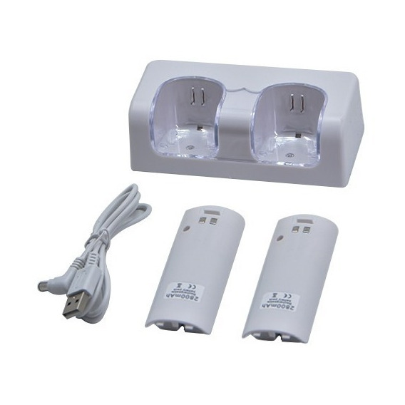 Base Cargadora Con Baterias  Controles Nintendo Wii Remote
