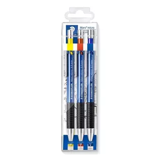 Kit Lapiseira Staedtler Mars Micro 3 Unidades 0.3 0.5 0.7 Cor Azul