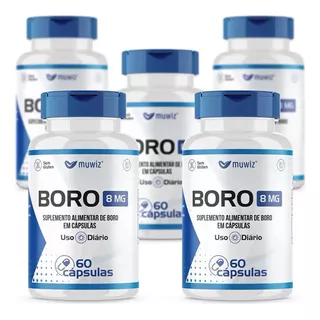 Boro 8mg 60 Cápsulas 400mg Muwiz Kit X5