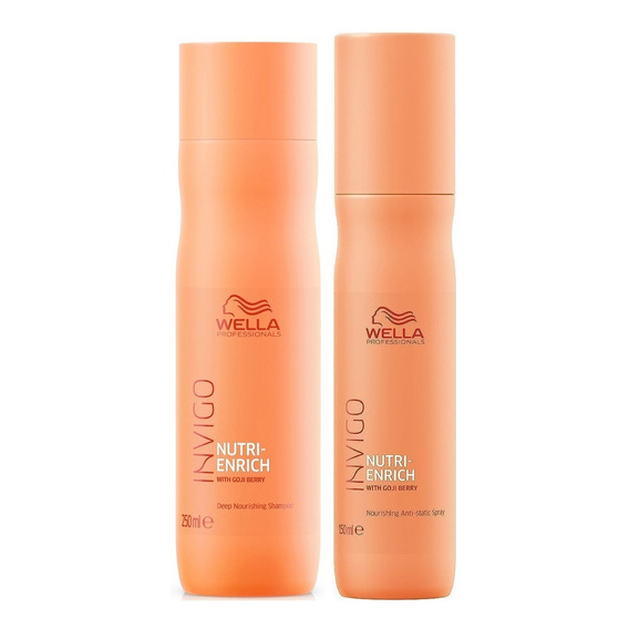 Shampoo 250ml + Spray Anti Frizz Wella Invigo Nutri Enrich
