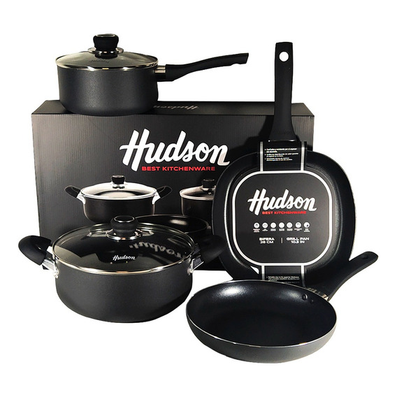 Set Ollas Sarten Bifera 26 Cm Hudson Teflón Antiadherente