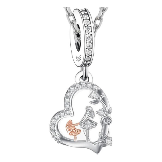 Charm Plata Mamá Hija Tía Hermana Corazón Ángel Amor 10 Mayo