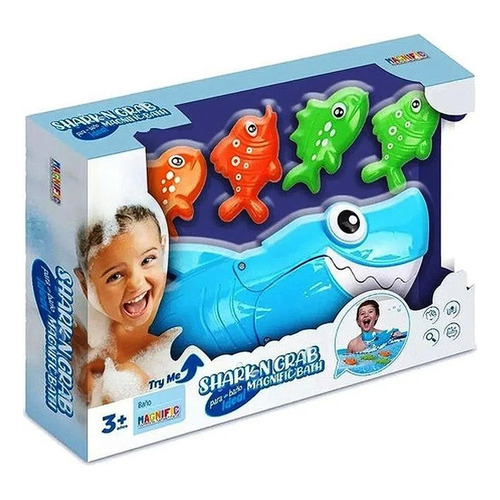 Juego Agua Magnific Bath Shark N Grab Juguetes De Baño Color Celeste