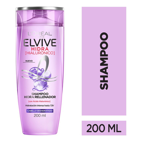 Shampoo Elvive L'oréal Hidratación Hialurónico 200 Ml