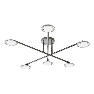 Plafon Araña Medusa Cromo 6 Luces 42w Moderno Luz Desing