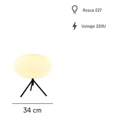 Lampara De Mesa Thelonious Apto Led E27 Deco Moderno 