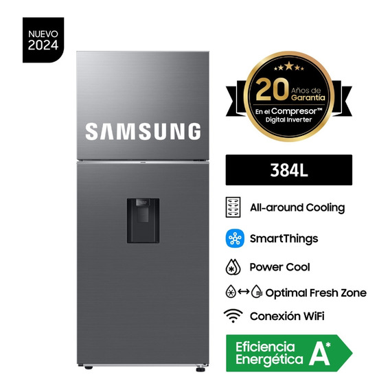 Refrigeradora Samsung 384lt Topmount Freezer Con Dispensador