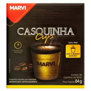 Casquinha Cobertura Chocolate Marvi Cup Caixa 84g 6 Unidades