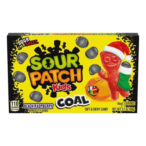 Dulces Sour Patch Kids Coal Edicion Navidad 88g Americano