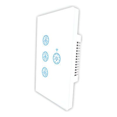 Interruptor Smart Ventilador Blanco Tapa Vidrio Tbcin