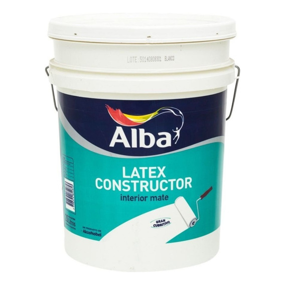 Pintura Alba Latex Constructor Interior 10 Lts - Sagitario Acabado Mate Color Blanco