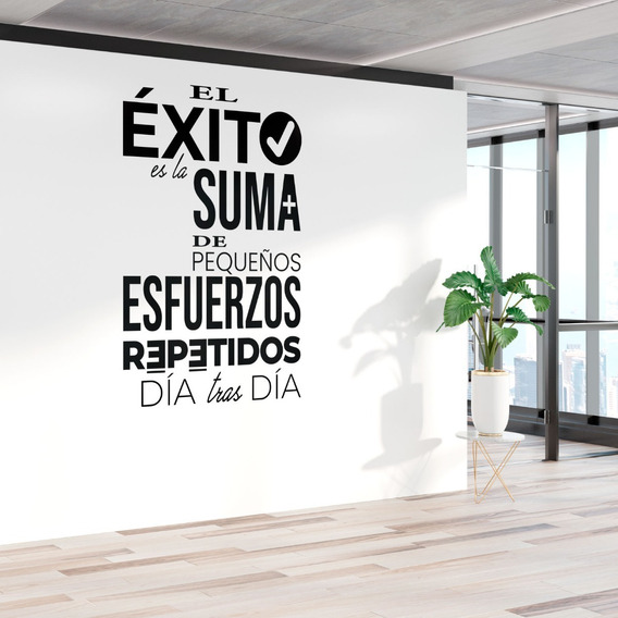 Vinil Decorativo P/pared Frase Motivacion Oficina 120x180cm