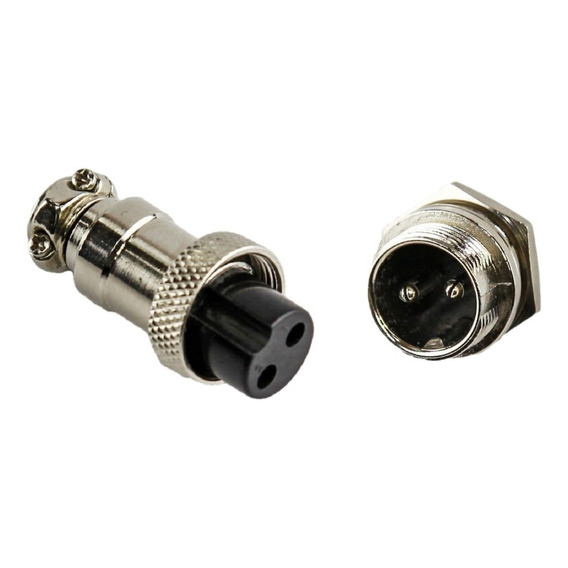 Juego Conector Ficha Din Metal Macho Hembra 2 Pines Mic Htec