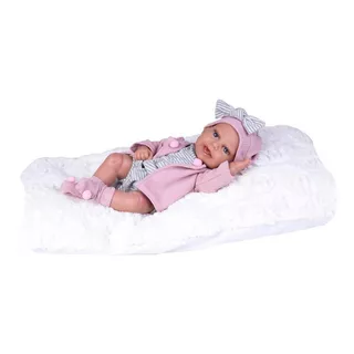 Bebê Boneca Reborn Dolls Menina Realista Rosa Super Toys 472