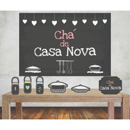 Kit Completo Painel Banner + Displays Chá De Casa Nova