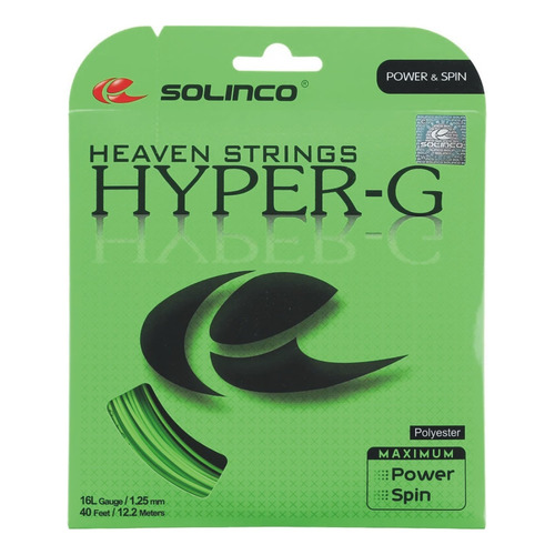 Cuerda de raqueta de 12.2m Solinco 
Hyper-G calibre 1.25 mm verde