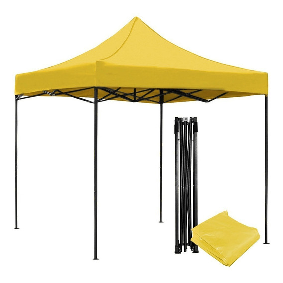 Carpa Toldo 3x3 Plegable Reforzado Impermeable Playa Jardin Color Amarillo