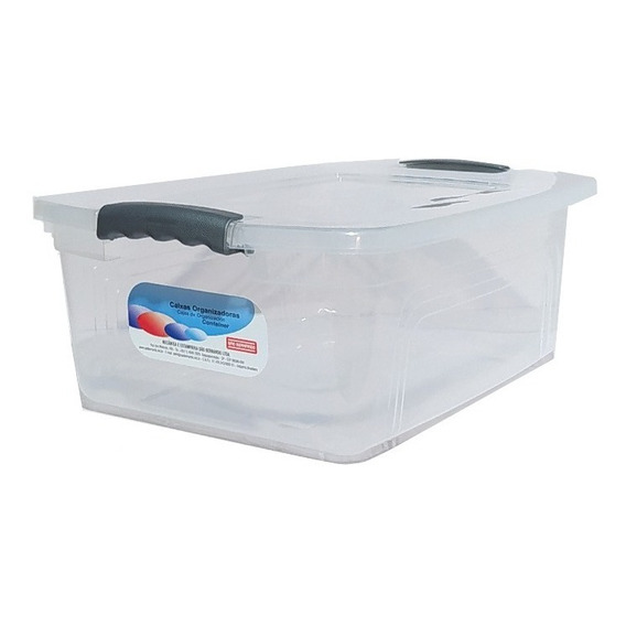 Caja Organizadora Transparente Manija 20 Lts Apilable Bz3