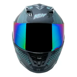 Casco Kov Motociclista Veneno Match One Negro