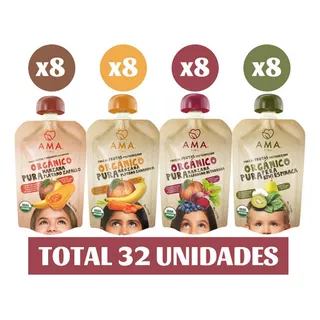 32x Ama Mix Pure Vegetales Orgánico Papilla Colado Compota