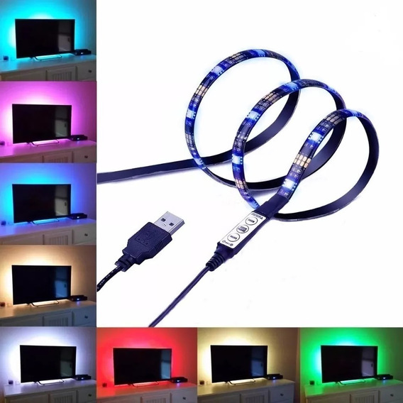 Tira LED USB Rgb de 3 metros con control integrado para PC y TV