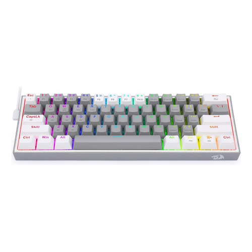 Teclado Gamer Redragon Fizzpro K616-rgb Red Ing Gris-blanco Color del teclado Gris/Blanco Idioma Inglés US