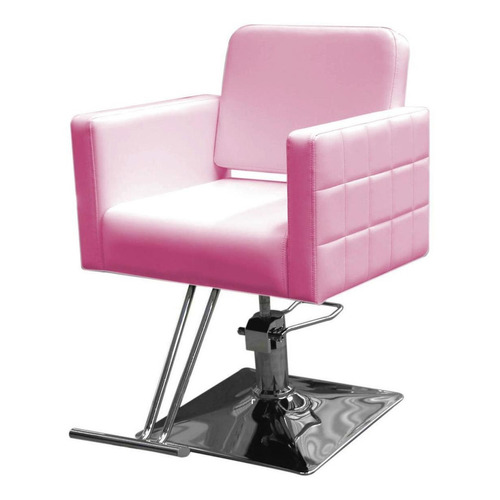 Silla Para Estetica Premium Cuadrada Barbero Sillon Color Rosa claro