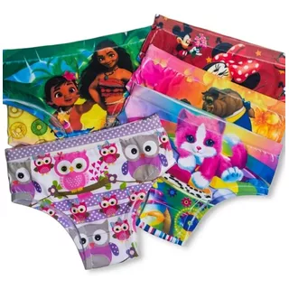 Kit 20 Calcinha Infantil Estampada Princesa E Personagens