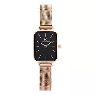 Relógio Quadrado Saint Germain Square Nolita Black Rose Gold