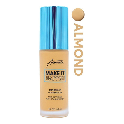 Base de maquillaje líquida Arantza Cosmetics Make It Happen Hágalo realidad tono nueva colección-a8 almond - 30mL