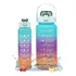 Set 2 unidades botella de agua deportiva 2l y 800 ml motivacional ax color celeste