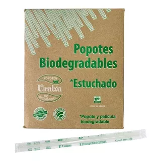 Popote Biodegradable 21 Cms Estuchado Uralva C/500 Piezas