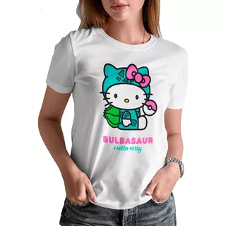 Blusa / Playera Hello Kitty Pokémon Bulbasaur Mujer N0#7