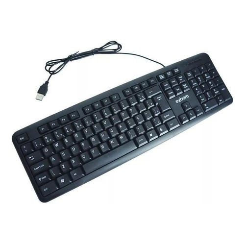 Teclado Exbom BK-102 QWERTY português Brasil cor preto