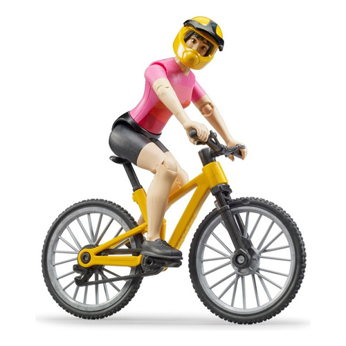 Juguetes Bruder Bworld Mountain Bike With Cyclist 63111 Color Amarillo Personaje Figura