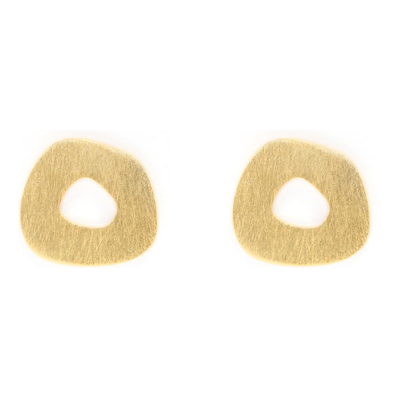 Aretes Amorfo Tumbiko Hechos A Mano Con Baño De Oro 14k