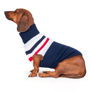 Abrigo Perro Sweater Tejido Azul Kaspet