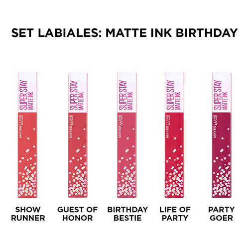 Set De Maquillaje Maybelline: Labiales Birthday X5