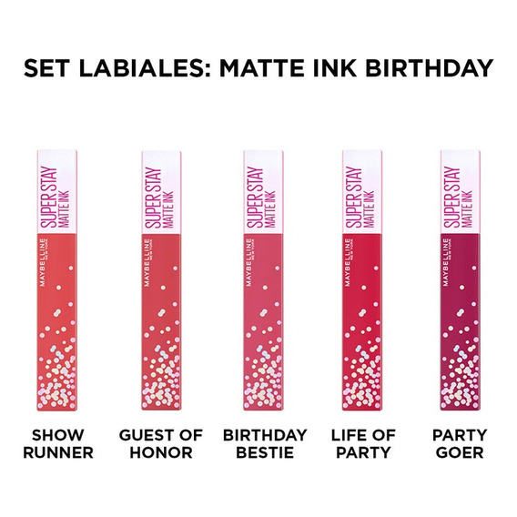 Set De Maquillaje Maybelline: Labiales Birthday X5