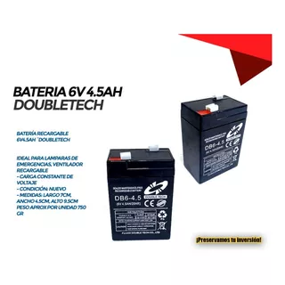 Bateria 6v/4,5ah Para Lamparas Y Sistemas De Emergencia