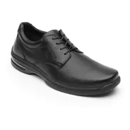 Zapato Derby Plain Toe Flexi Hill 402801 De Piel Negro Diseño Liso 28 Mx Para Adultos - Hombre