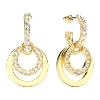 Aros Colgantes Circulares Doble Gota Con Cristal Swarovski