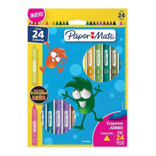 Crayones Colores Creyones Paper Mate Magicolor Mediano X24